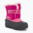 Sorel Snow Commander junior stivali da neve rosa tropicale/bordeaux intenso