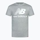 Maglietta New Balance Essentials Stacked Logo da uomo, grigio