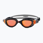 Occhiali da nuoto Zoggs Predator Flex Titanium grigio/nero/arancio a specchio