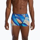 Boxer nuoto uomo TYR Durafast Elite Riptidal Square Leg teal/arancio