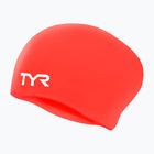 Cuffia da nuoto TYR Long Hair Wrinkle Free Silicone bright red