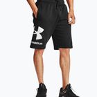 Pantaloncini da allenamento Under Armour Rival Fleece da uomo, nero/bianco anice