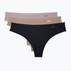 Under Armour Ps Thong slip donna 3 pezzi nero/beige/grafite