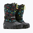 Sorel Flurry Print Boys nero/nero stivali da neve per bambini
