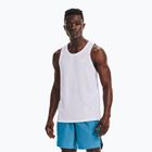 Canotta da running Under Armour Streaker Singlet bianca/bianca/riflettente da uomo