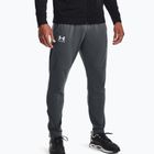 Pantaloni da allenamento Under Armour UA Pique Track da uomo grigio pece/bianco