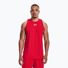 Under Armour Baseline Cotton Tank maglia da basket da uomo rosso/nero