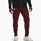 Pantaloni da allenamento Under Armour UA Pique Track rosso castagna/bianco per uomo