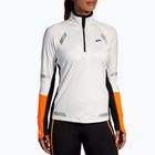 Felpa da corsa Brooks Run Visible 1/2 Zip 2.0 ecru/fluoro flash/nero da donna