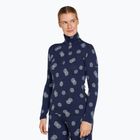 Icebreaker felpa termica donna Merino 260 Vertex LS Half Z Falling Flakes midnight navy/ snow/j