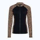 Hurley Leopard Zip Front da donna a maniche lunghe da nuoto brown sugar