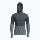 Icebreaker Merino 200 RealFleece Descender Zip Hoodie Uomo abisso/blu cenere/nero