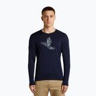 Longsleeve da uomo icebreaker Merino 200 Oasis Crewe SkiingYeti midnight navy