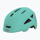 Giro Scamp II Integrated MIPS, casco da bici per bambini con urlo opaco, verde acqua/rosa brillante