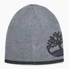 Berretto invernale da uomo Timberland Reversible Logo Beanie grigio chiaro heather