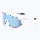 100% Hypercraft SQ occhiali da sole multistrato soft tact bianco/azzurro