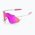Occhiali da sole 100% Hypercraft XS matte white/pink/hiper vital pink mirror