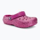 Crocs Classic Foderato Glitter Clog fucsia divertimento/multi infradito per bambini