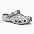 Crocs Classic Metallic Crocskin infradito argento