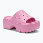Infradito Crocs Stomp Slide da donna in tweed rosa