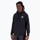 Felpa New Balance Essentials Stacked Logo French Terry nera da uomo