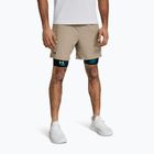 Pantaloncini da allenamento uomo Under Armour UA Vanish Woven 6in timberwolf taupe/black