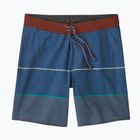 Pantaloncini da bagno Patagonia Hydropeak da uomo a strisce olivastre/blu militare