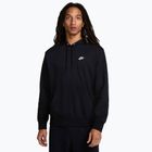 Felpa con cappuccio Nike Club French Terry Uomo nero/nero/bianco