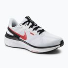 Nike Structure 25 uomini scarpe da corsa bianco / nero / luce mmoke grey / rosso fuoco