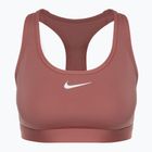 Reggiseno da allenamento Nike Swoosh Medium Support rosa canyon/bianco