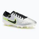 Scarpe da calcio da uomo Nike Tiempo Legend 10 Pro FG argento metallico/volt/nero