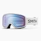 Maschera da sci Smith Tribute white/blue sensor mirror