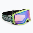 Maschera da sci junior Smith Daredevil Jr electric lime left turn/blue sensor mirror