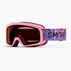 Maschera da sci per bambini Smith Rascal Jr S2 bright pink lofi butterfly/rose copper antifog