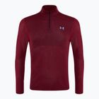 Felpa da corsa Under Armour Seamless Stride 1/4 Zip da uomo rosso racer/riflettente