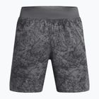 Pantaloncini da corsa Under Armour Launch Pro 7" stampati da uomo, color castlerock/verde morfologia/riflettenti