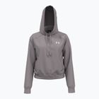 Felpa con cappuccio Under Armour Pro Fleece da donna grigio tetra/bianco