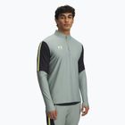 Felpa da calcio Under Armour da uomo Challenger Pro 1/4 Zip verde silice / nero / giallo sonico