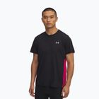Maglietta da corsa Under Armour Trail Run Zip uomo nero/fucsia sfumato/riflettente