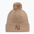 Berretto New Era Metallic Bobble Knit New York Yankees beige da donna