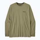 Maglia a maniche lunghe da uomo Patagonia P-6 Logo Responsibili p-6 outline/gumtree green