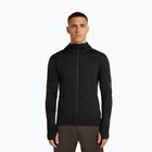Felpa da trekking uomo Icebreaker Merino 300 Realfleece Descender Zip Hoodie black