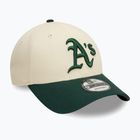 Cappello da baseball New Era Colourblock 9Forty Oakland Athletics beige chiaro