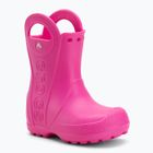 Stivali da pioggia per bambini Crocs Handle It Rain Boot Kids Toddler pink crush