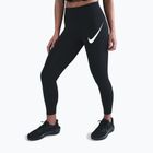 Legginsy do biegania damskie Nike Tempo Swoosh Run High-Waisted 7/8 black/white