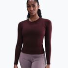 Maglia a maniche lunghe da donna Nike One Fitted Dri-Fit burgundy crush/white