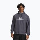 Felpa da uomo Under Armour Unstoppable Woven Hoodie Castlerock/White