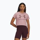 Maglietta da allenamento donna Under Armour Rival Logo rosa tormalina/fumo marrone