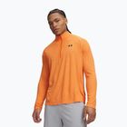 Felpa da uomo Under Armour Tech Textured 1/2 Zip LS outrageous orange/black
