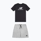 Set bambino New Balance Stacked Logo Tee & FT Short nb caviar